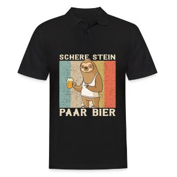  Bier Faultier - Männer Poloshirt - Schwarz - Vorne - Kai (181cm)