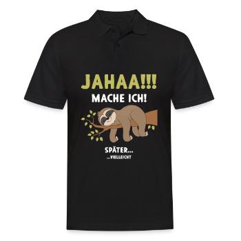 yes I might make sloth later - Men's Polo Shirt - black - Front - Kai (181cm)