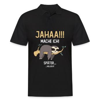 Maybe I'll do it later - Men's Polo Shirt - black - Front - Kai (181cm)