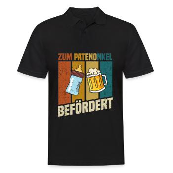 Promoted to godfather - Men's Polo Shirt - black - Front - Kai (181cm)