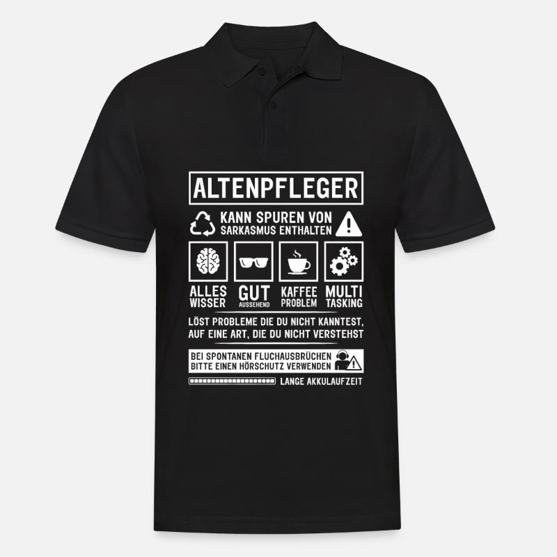 Kann Spuren von Sarkasmus enthalten - Männer Poloshirt - Schwarz