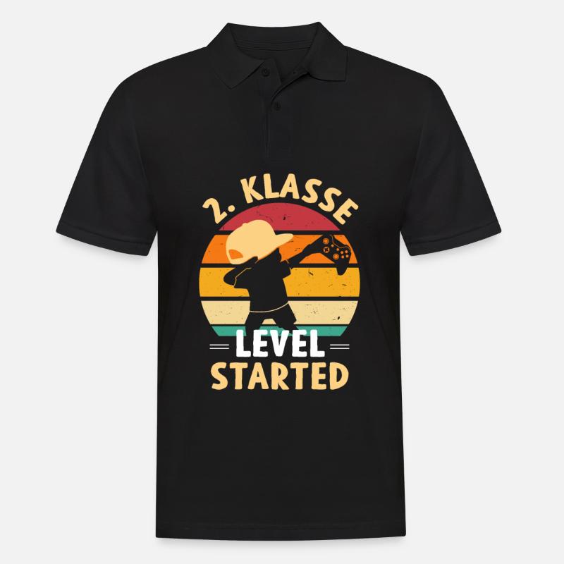 2.Klasse Level Started - Männer Poloshirt - Schwarz