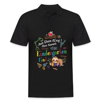 Out of the way: Here comes a kindergartner - Men's Polo Shirt - black - Front - Kai (181cm)