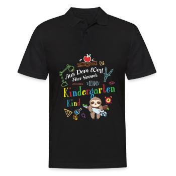 Out of the way: Here comes a kindergartner - Men's Polo Shirt - black - Front - Kai (181cm)
