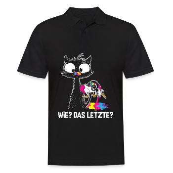 Comment le dernier chat mange les chats licornes - Polo Homme - noir - Devant - Kai (181cm)