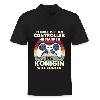 Tends-moi la manette, tu es un imbécile de la reine du pari - Polo Homme - noir - Devant - Kai (181cm)