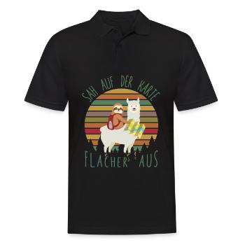 Looked flatter on the map FaulWanderer - Men's Polo Shirt - black - Front - Kai (181cm)