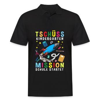Bye Bye Kindergarten Mission School Starts - Men's Polo Shirt - black - Front - Kai (181cm)