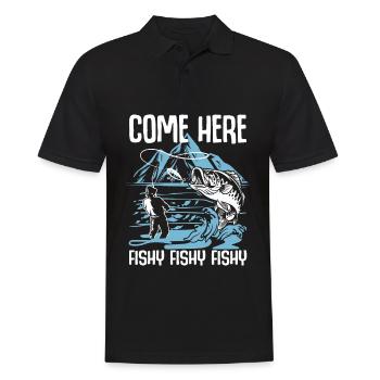 Come Here Fishy Fishy Fishy - Männer Poloshirt - Schwarz - Vorne - Kai (181cm)