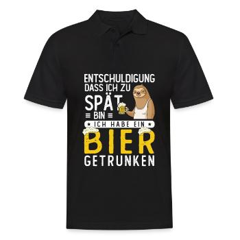 Sorry I'm late, drank beer - Men's Polo Shirt - black - Front - Kai (181cm)