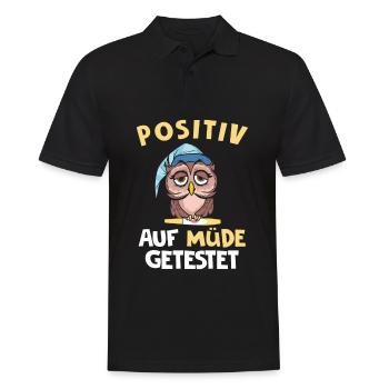 Positiv Auf Müde Getestet - Männer Poloshirt - Schwarz - Vorne - Kai (181cm)