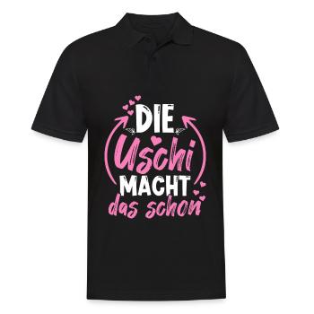Die Uschi Macht Das Schon - Männer Poloshirt - Schwarz - Vorne - Kai (181cm)