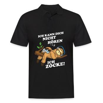 I can't hear you, I'm playing sloth - Men's Polo Shirt - black - Front - Kai (181cm)