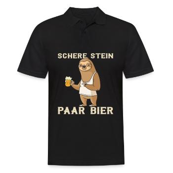  Bier Faultier - Männer Poloshirt - Schwarz - Vorne - Kai (181cm)