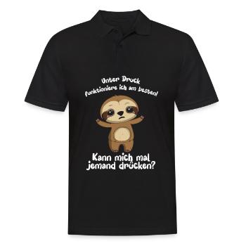 Unter Druck Funktioniere Ich Am Besten - Männer Poloshirt - Schwarz - Vorne - Kai (181cm)