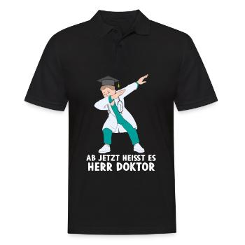 Ab Jetzt Heißt Es Herr Doktor Doktortitel - Männer Poloshirt - Schwarz - Vorne - Kai (181cm)