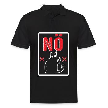 Nö Nein Nope Katze Sarkasmus Katze - Männer Poloshirt - Schwarz - Vorne - Kai (181cm)