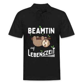 Beamtin auf Lebenszeit - Männer Poloshirt - Schwarz - Vorne - Kai (181cm)