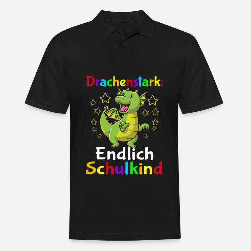 Drachenstark Endlich Schulkind - Männer Poloshirt - Schwarz