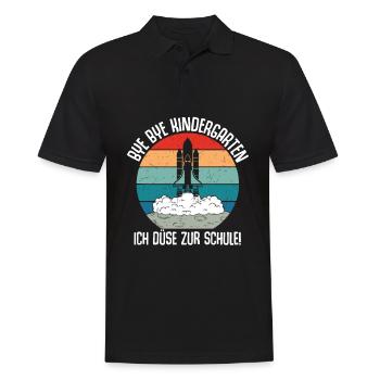 Bye Bye Kindergarten I'm Jetting To School - Men's Polo Shirt - black - Front - Kai (181cm)