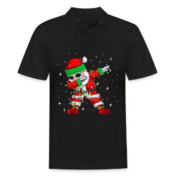 Dabbing Santa Weihnachtsmann - Männer Poloshirt - Schwarz - Vorne - Kai (181cm)