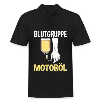 Blutgruppe Motoröl - Männer Poloshirt - Schwarz - Vorne - Kai (181cm)