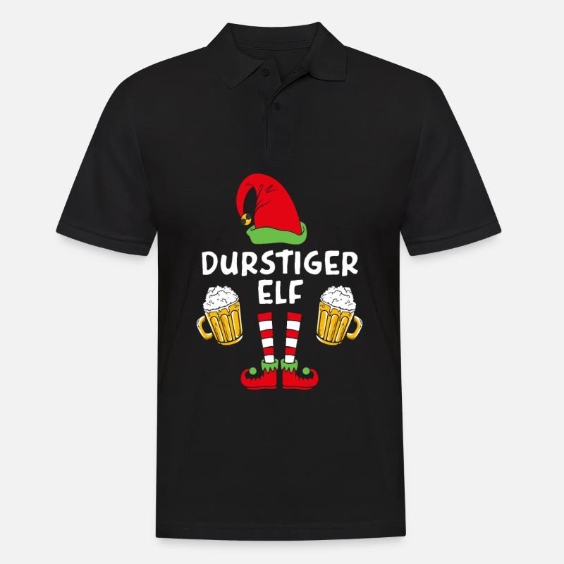 Durstiger Elf - Männer Poloshirt - Schwarz