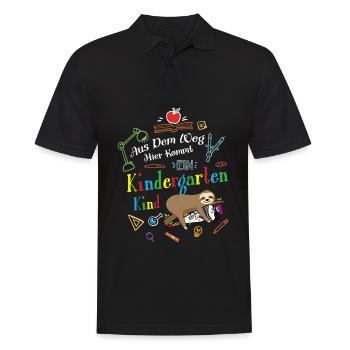 Out of the way: Here comes a kindergartner - Men's Polo Shirt - black - Front - Kai (181cm)