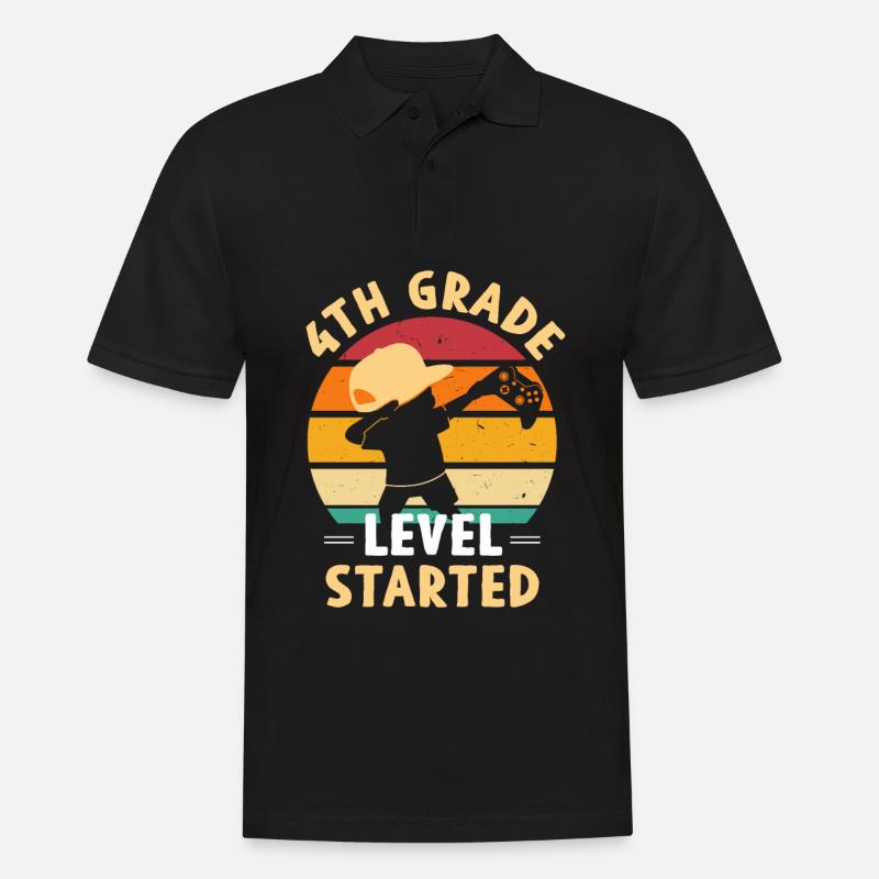 4.Klasse Level Started Schulstart - Männer Poloshirt - Schwarz