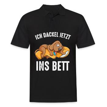 I Teckel Maintenant Au Lit Chemise De Sommeil Teckel - Polo Homme - noir - Devant - Kai (181cm)
