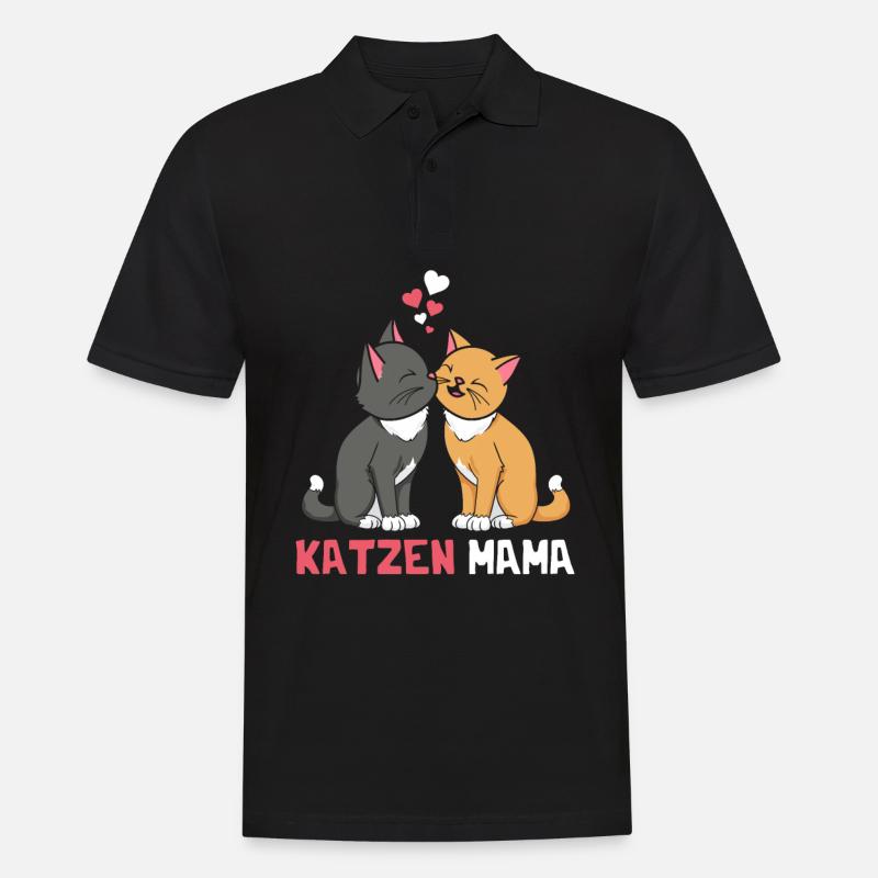 Beste Katzenmama - Männer Poloshirt - Schwarz