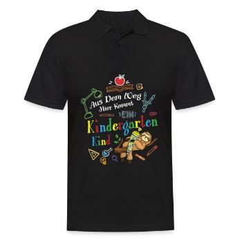 Out of the way: Here comes a kindergartner - Men's Polo Shirt - black - Front - Kai (181cm)
