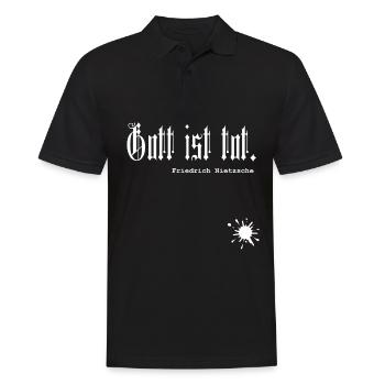 Dieu est mort. Nietzsche - Polo Homme - noir - Devant - Kai (181cm)