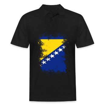 Drapeau de la Bosnie couleur art éclabousse - Polo Homme - noir - Devant - Kai (181cm)