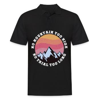 Kein Berg zu hoch, kein Weg zu lang - Männer Poloshirt - Schwarz - Vorne - Kai (181cm)