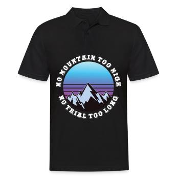 Kein Berg zu hoch, kein Weg zu lang - Männer Poloshirt - Schwarz - Vorne - Kai (181cm)