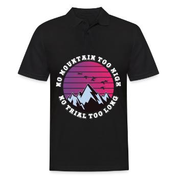 Kein Berg zu hoch, kein Weg zu lang - Männer Poloshirt - Schwarz - Vorne - Kai (181cm)