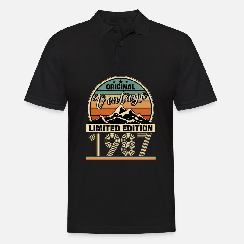 1987 - Männer Poloshirt - Schwarz