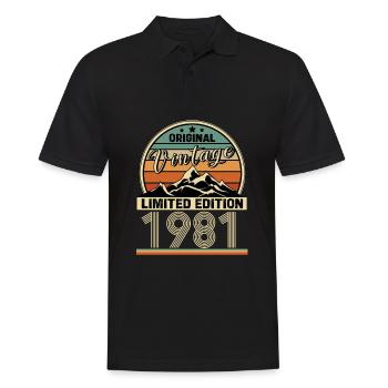 1981 - Männer Poloshirt - Schwarz - Vorne - Kai (181cm)