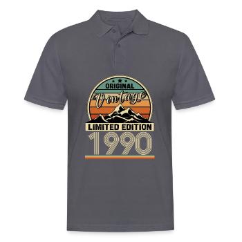 1990 - Men's Polo Shirt - charcoal grey - Front - Nico (186cm)