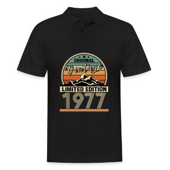 Retro 1977 - Men's Polo Shirt - black - Front - Kai (181cm)