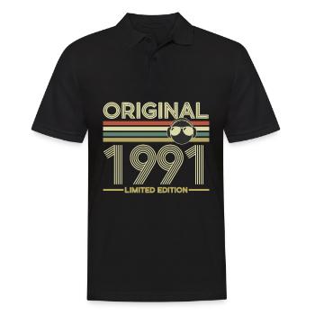 1991 - Men's Polo Shirt - black - Front - Kai (181cm)
