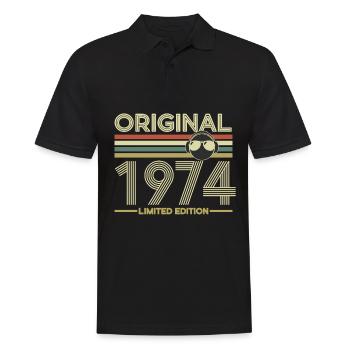 1974 - Men's Polo Shirt - black - Front - Kai (181cm)