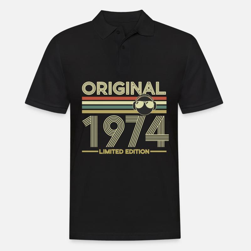 1974 - Pikétröja herr - svart