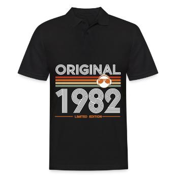 1982 - Men's Polo Shirt - black - Front - Kai (181cm)