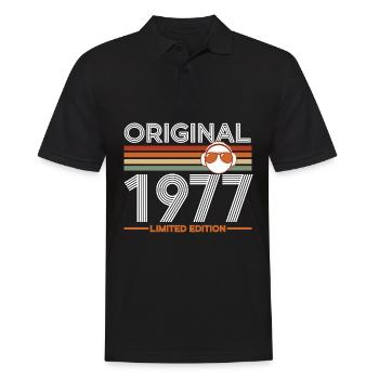 1977 - Men's Polo Shirt - black - Front - Kai (181cm)
