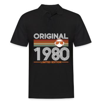 1980 - Männer Poloshirt - Schwarz - Vorne - Kai (181cm)