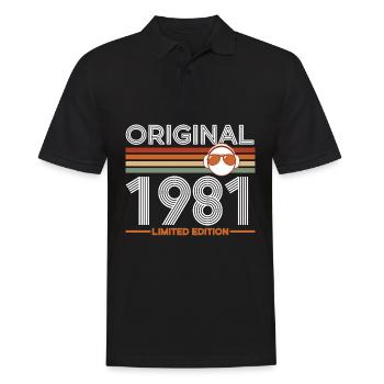 1981 - Men's Polo Shirt - black - Front - Kai (181cm)