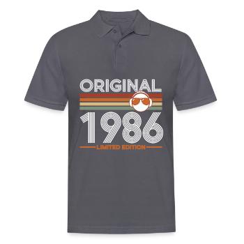 1986 - Men's Polo Shirt - charcoal grey - Front - Nico (186cm)