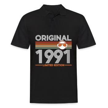 1991 - Men's Polo Shirt - black - Front - Kai (181cm)